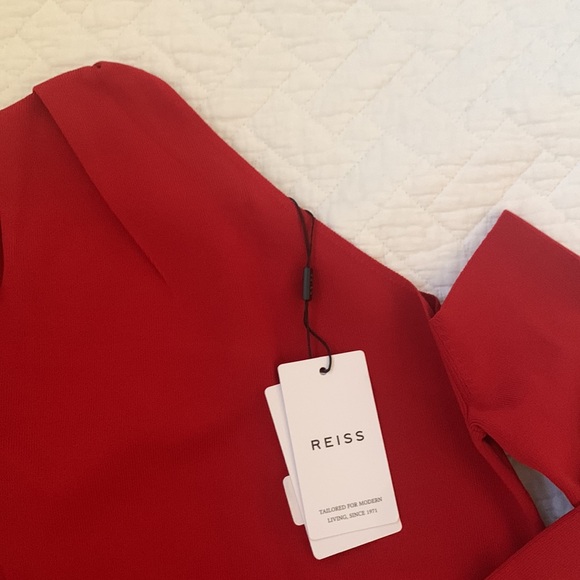 Reiss “Lucy” Off the Shoulder Top in Red - Picture 10 of 10